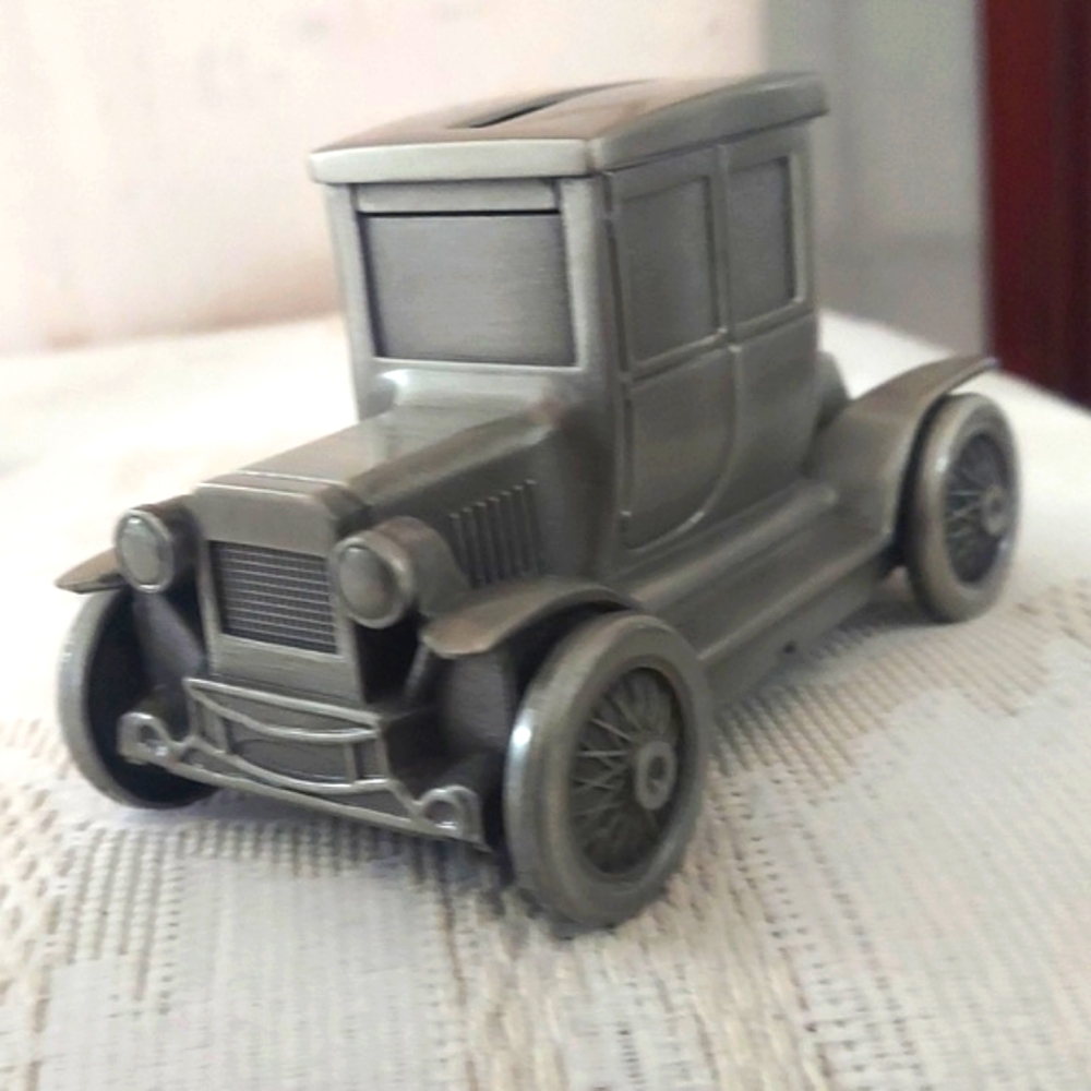 Vintage Ford Model T Coupe Truck & Tug Boat  Silver Plated Coin Piggy Banks